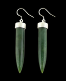 NZ Greenstone Pendulum Earrings 45mm