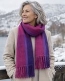 Alpaca Scarf - Royal Fushia Check