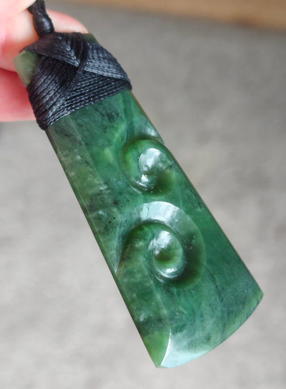 NZ Greenstone Toki With Double Koru #18-B Secondary image