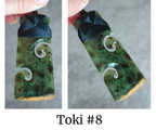 NZ Flower Jade Greenstone Toki With Double Koru #FJ*