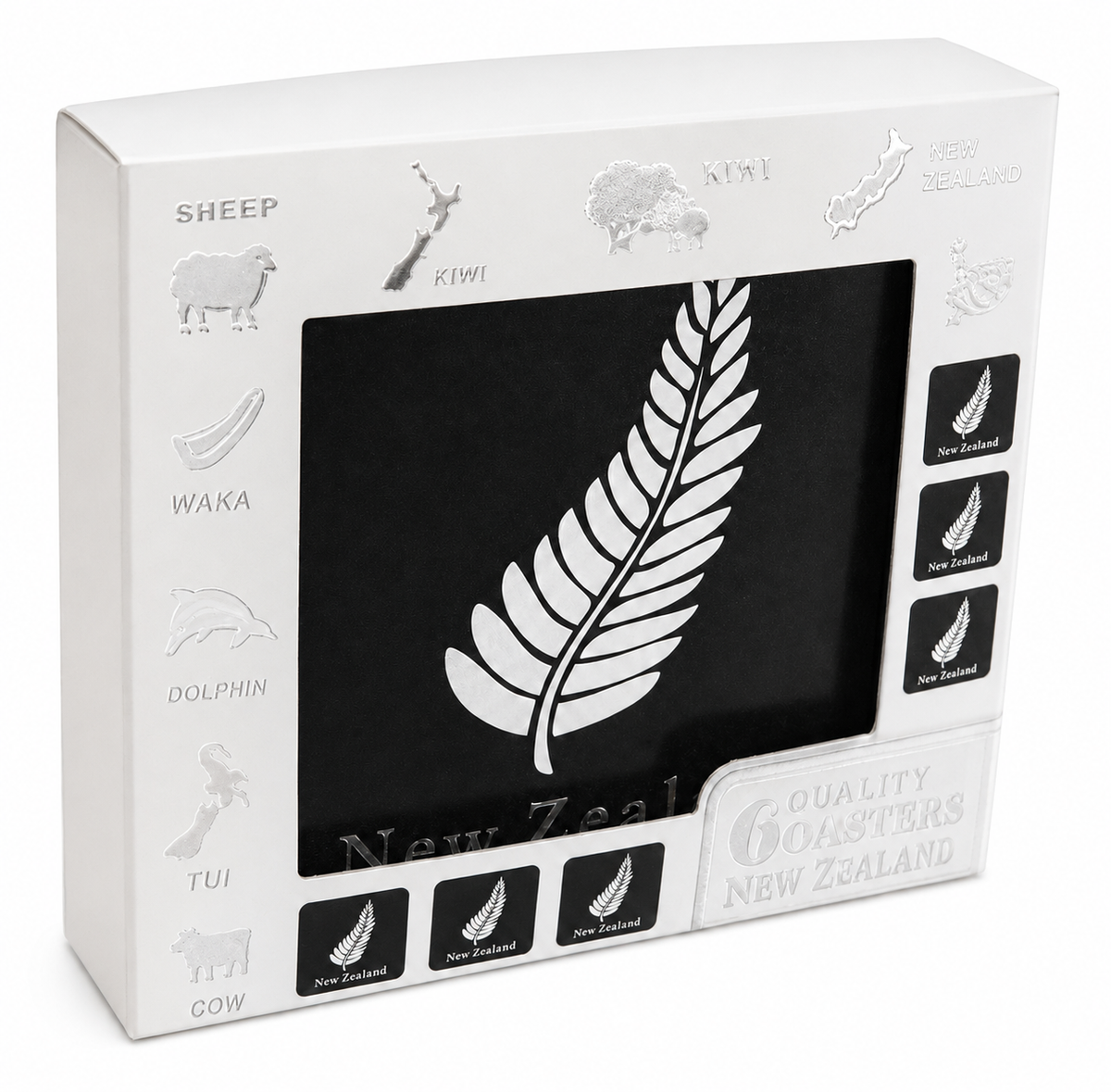 6 Pack NZ Fern Foil Coaster Set