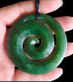 NZ Greenstone Large Koru Carving 60cm #04
