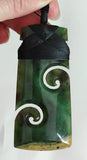 NZ Flower Jade Greenstone Toki With Double Koru #FJB