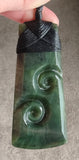 NZ Greenstone Toki With Double Koru #18-B