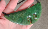 NZ Greenstone Double Koru Breast Plate Pendant #11
