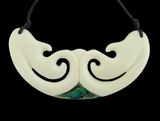 Breast Plate Bone Carving Necklace - 80mm #19