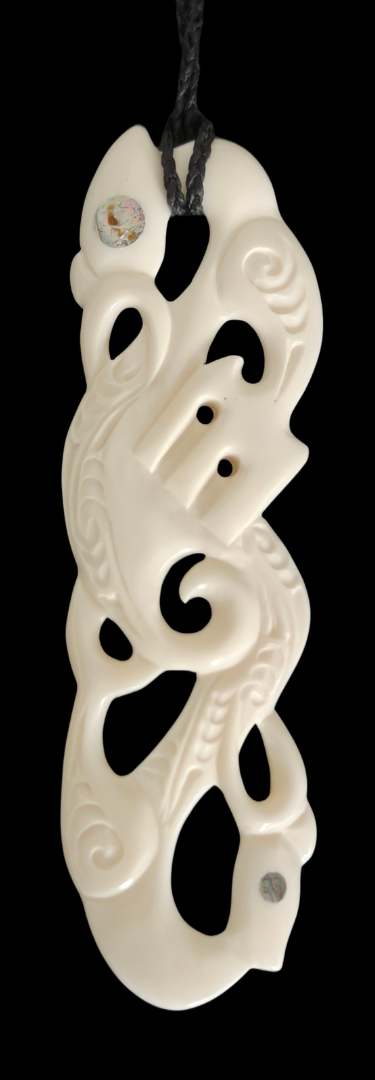 Manaia Bone Carving Necklace - 150mm - Carved by Joseph, NZ - #36 Main image