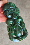 NZ Greenstone Extra Large Tiki Carving - 118mm #39L