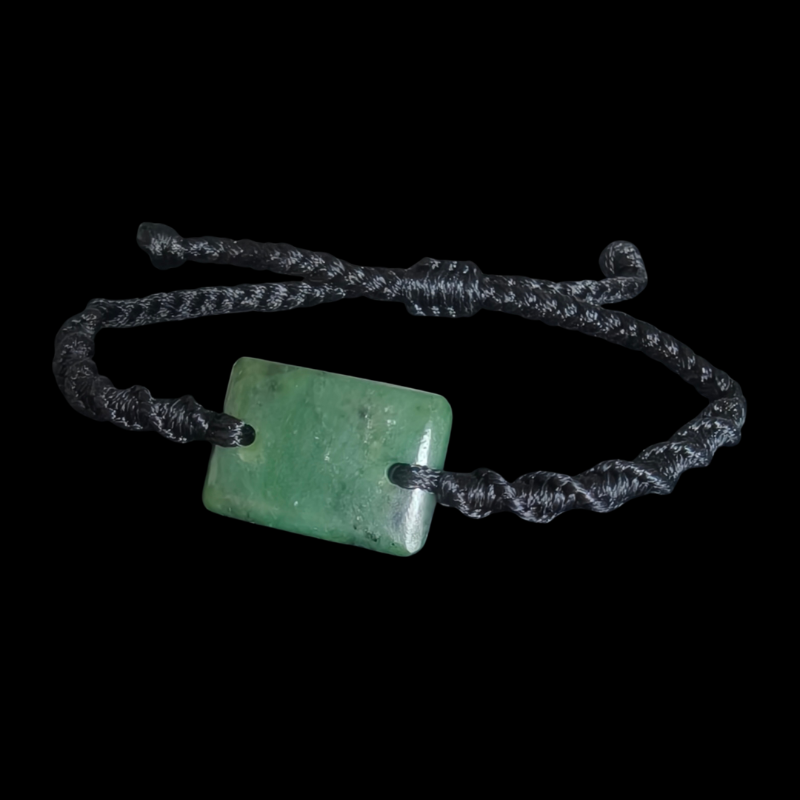 NZ Pounamu Greenstone Cord Bracelet #06C Main image