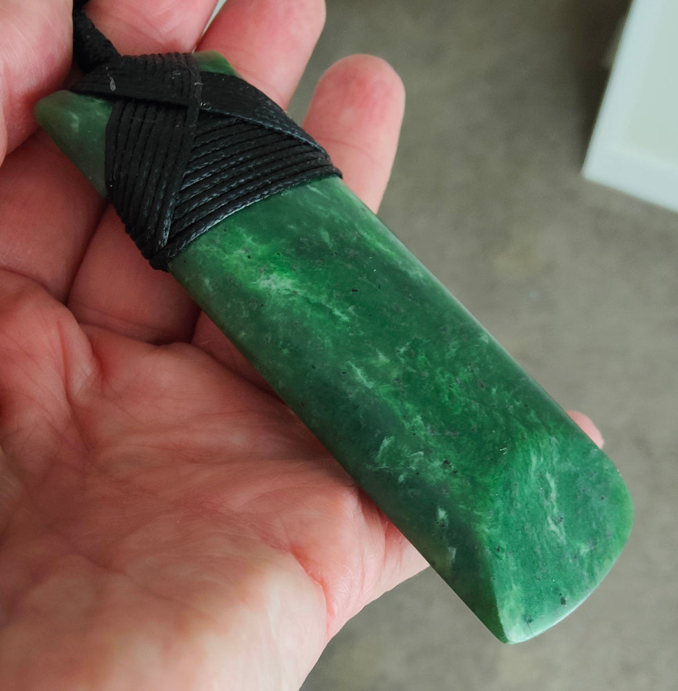 NZ Greenstone Toki Carving - 86mm - #30  - by Tony