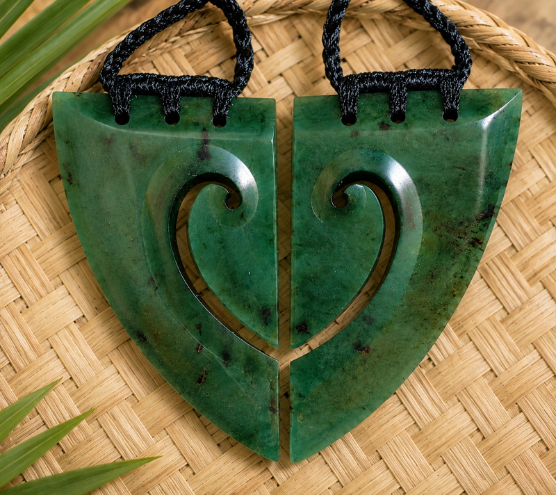 NZ Greenstone Large Koru Design (Set Of Two Halves) #2*