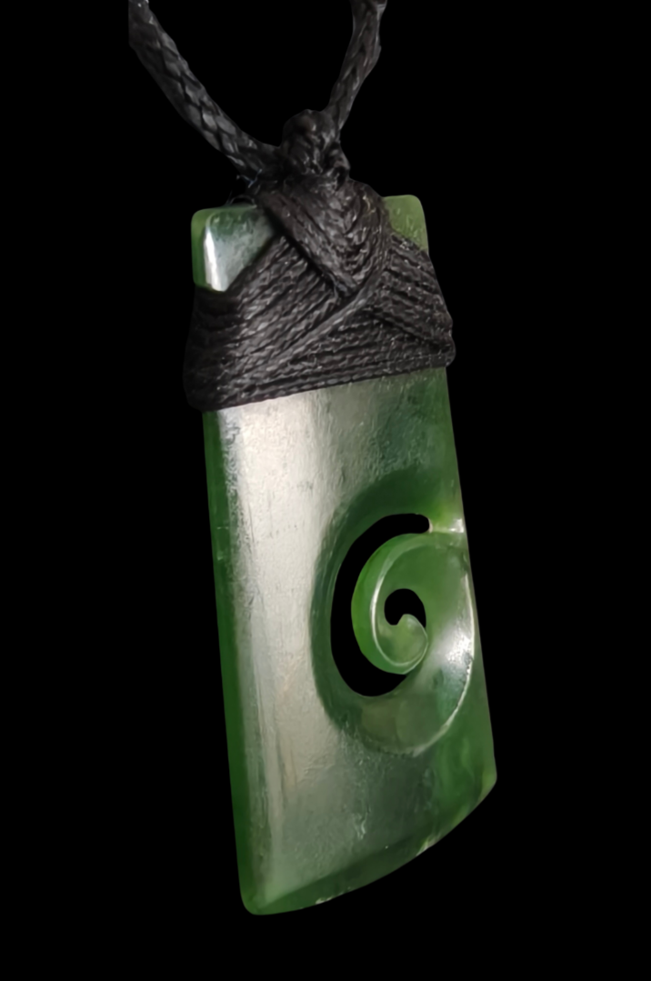 NZ Greenstone Koru Toki - Carver: Aden Hoglund #AH13 Main image