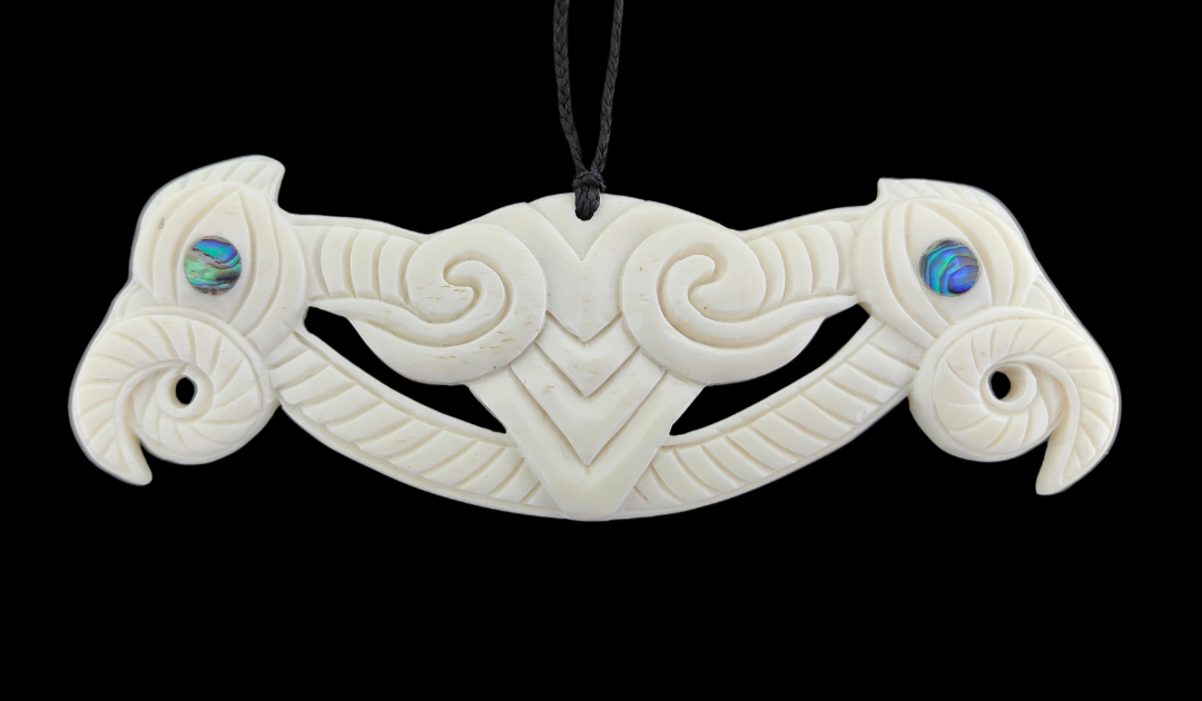 Manaia Breast Plate Bone Carving Necklace - 142mm #5 Main image