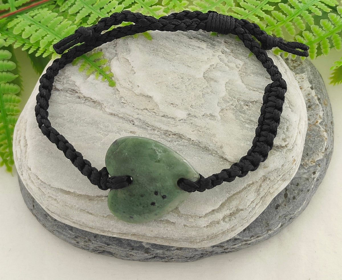NZ Greenstone Heart Bracelet #2 Main image