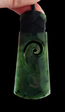 NZ Greenstone Toki With Koru Carving 70mm #53A