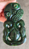 NZ Greenstone Extra Large Tiki Carving - 118mm #39L