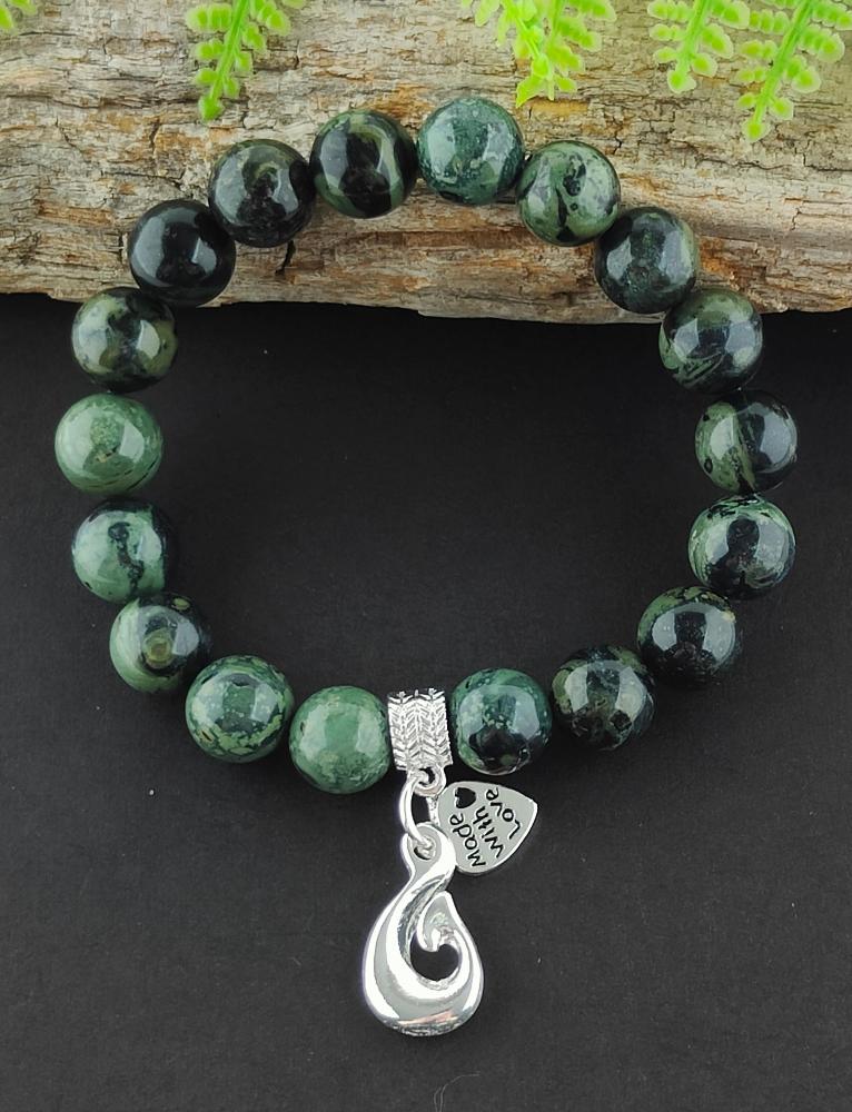 Nephrite Jade Bracelet With Hook Charm Main image