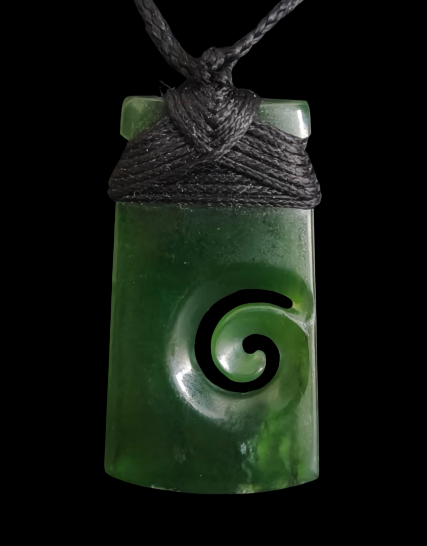 NZ Greenstone Koru Toki - Carver: Aden Hoglund #AH13 Secondary image