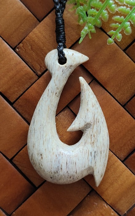 Hook - Whale Bone Carving - NZ Made by Alex Sands #2122