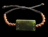 NZ Pounamu Greenstone Cord Bracelet #07H