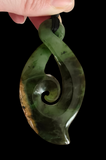 NZ Flower Jade Greenstone Twist With Koru #FJJ