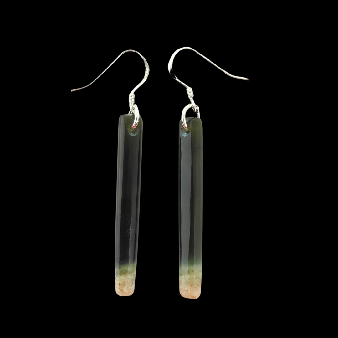 NZ Greenstone Earrings 42mm #AS126 Main image