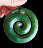 NZ Greenstone Large Koru Carving 60cm #04