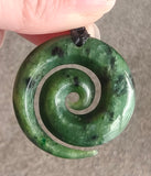 NZ Greenstone Small Koru Carving 34mm #58