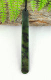 NZ Greenstone Roimata Drop Carving - 110mm - #28 - by Tony