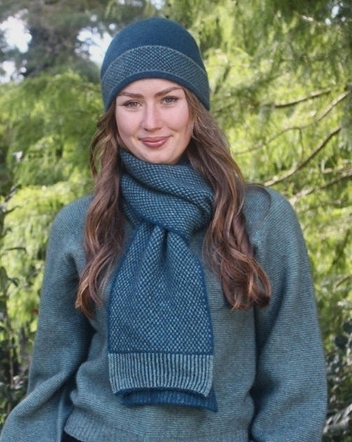 Lothlorian Possum & Merino Unisex Beanie and/or Scarf Morse - Sage