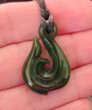 NZ Greenstone Little Hook Carving 30mm - #60
