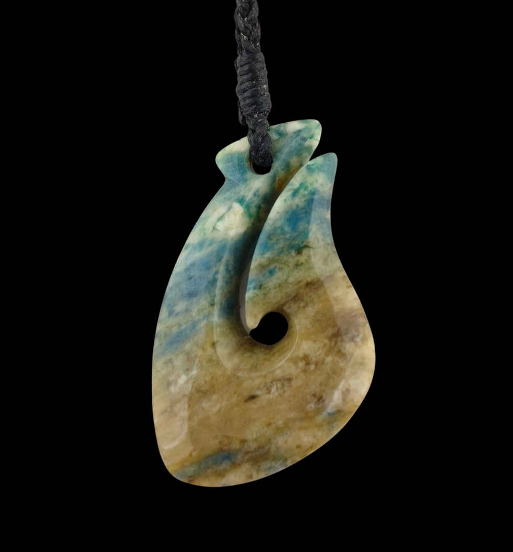 NZ Aotea Stone - Matau/Hook - 38mm #A307 Main image