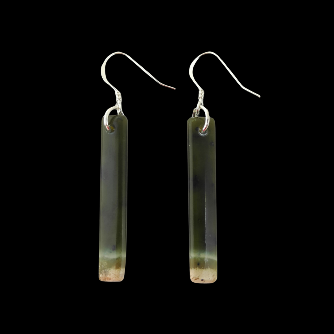 NZ Greenstone Earrings 40mm #AS120 Main image