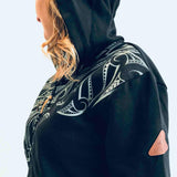 Women's Maori Hoodie - Kia Kaha - Black