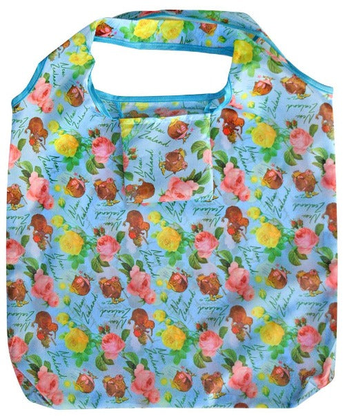 Flowers & Kiwi - Blue Fold Out Bag Main image