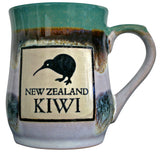 Reactive Mug With Kiwi - Teal Stripe