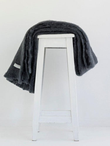 Windermere Mohair Knee Rug - Charcoal Main image