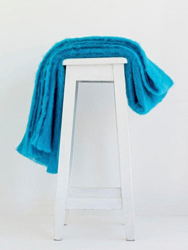 Windermere Mohair Knee Rug - Turquoise