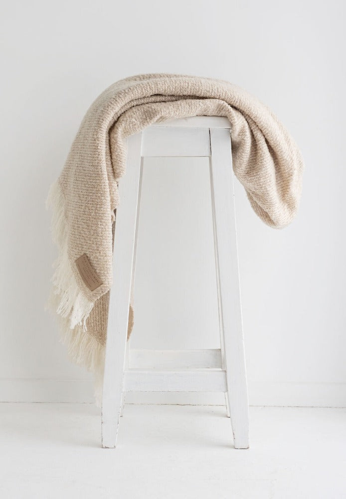 Wool Twill Throw - Driftwood - NZ Made
