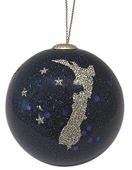 Christmas Bauble - Glitter NZ Map Main image