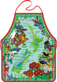 Apron - NZ Map, Birds And Flowers