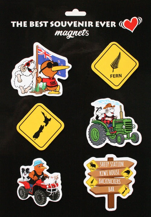 6 Pack Kiwi, Road Signs And Farm Magnets Main image