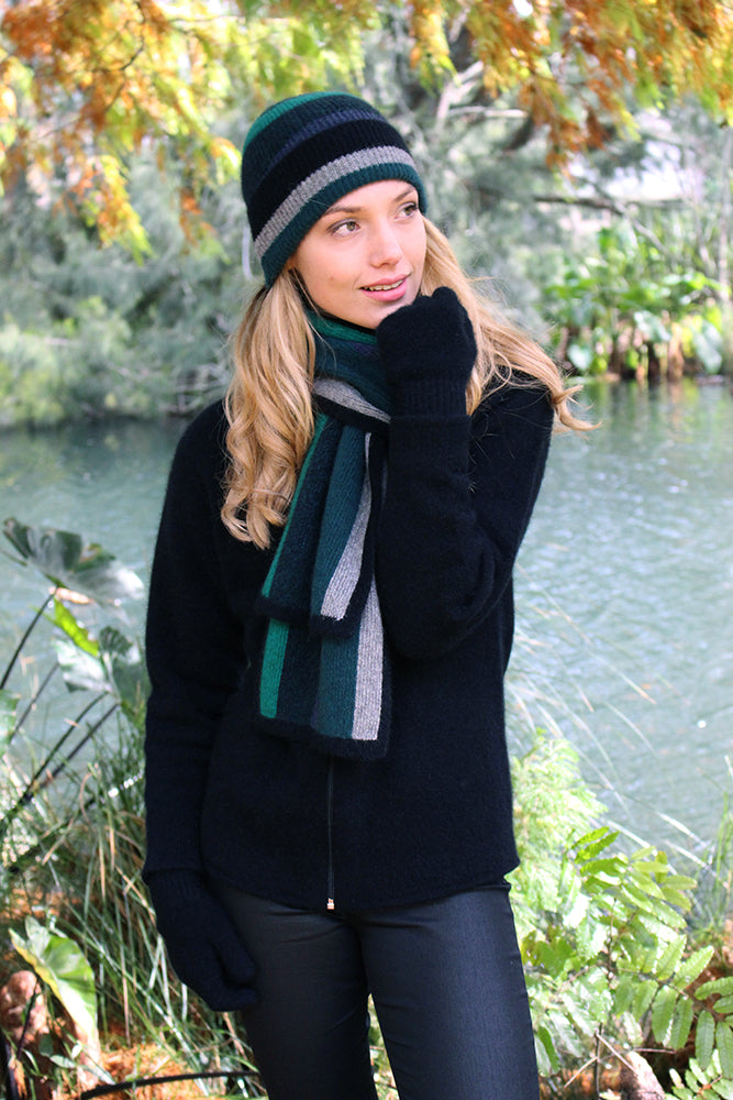 Lothlorian Possum & Merino Tempo Beanie and/or Scarf - Tasman Green Main image