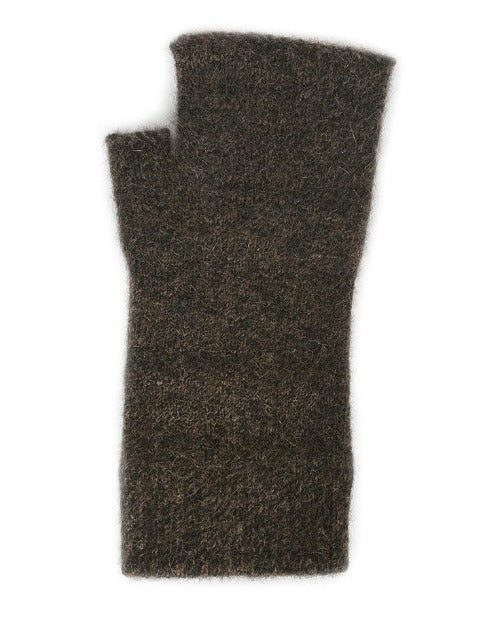 Lothlorian Possum & Merino Plain Fingerless Mitten, Brown Marl Main image