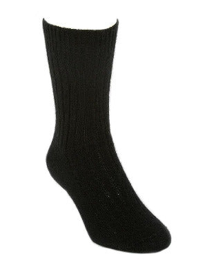 Lothlorian Possum & Merino Unisex Rib Socks, Black Main image