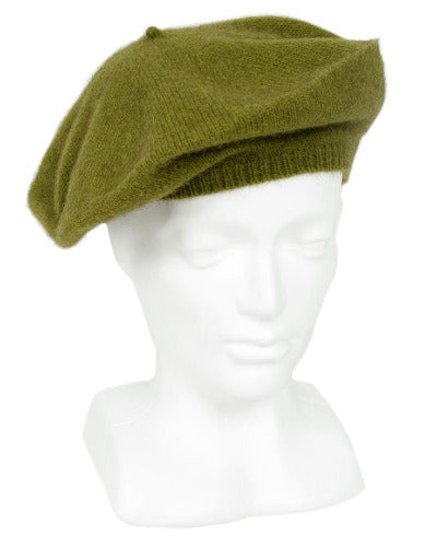 Lothlorian Possum & Merino Unisex Beret, Olive Main image
