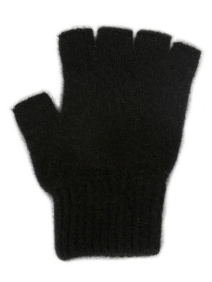 Lothlorian Possum & Merino Unisex Fingerless Gloves, Black Main image