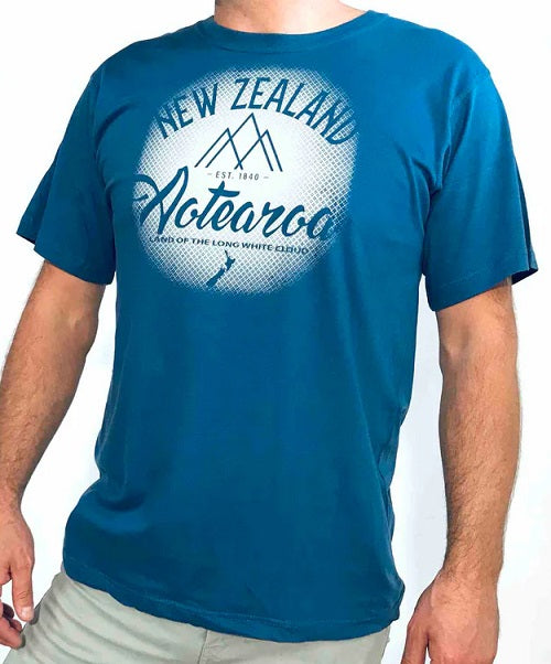 Men's Denim Blue T-Shirt - NZ Aotearoa Main image