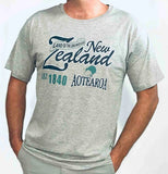 Mens Grey Marl T-Shirt - NZ Aotearoa