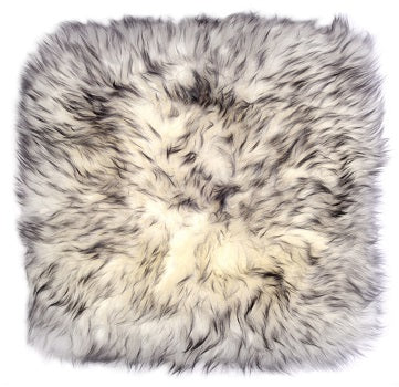 Sheepskin Cushion Cover - White With Black Tip